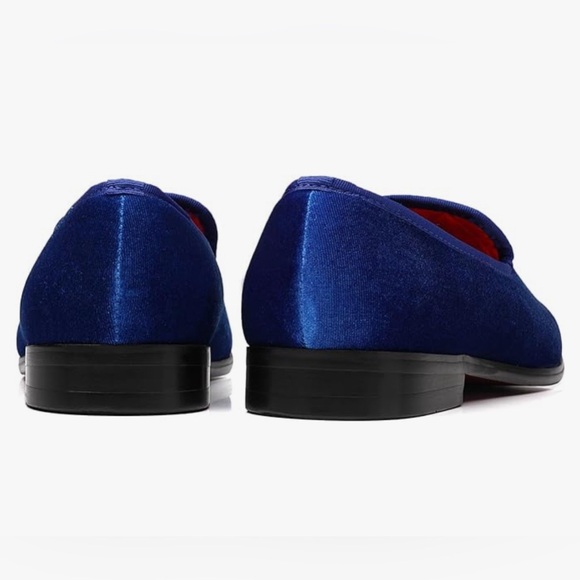 ELANROMAN Men's Velvet Loafers Fashion Wedding Party Prom Shoes - Picture 7 of 14